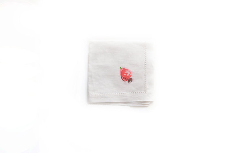 Cocktail Napkin with Hand Embroidered Macopa