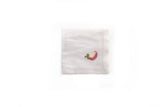Cocktail Napkin with Hand Embroidered Mangosteen