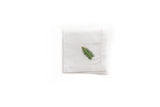 Cocktail Napkin with Hand Embroidered Banana Leaf