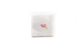 Cocktail Napkin with Hand Embroidered Flamingo