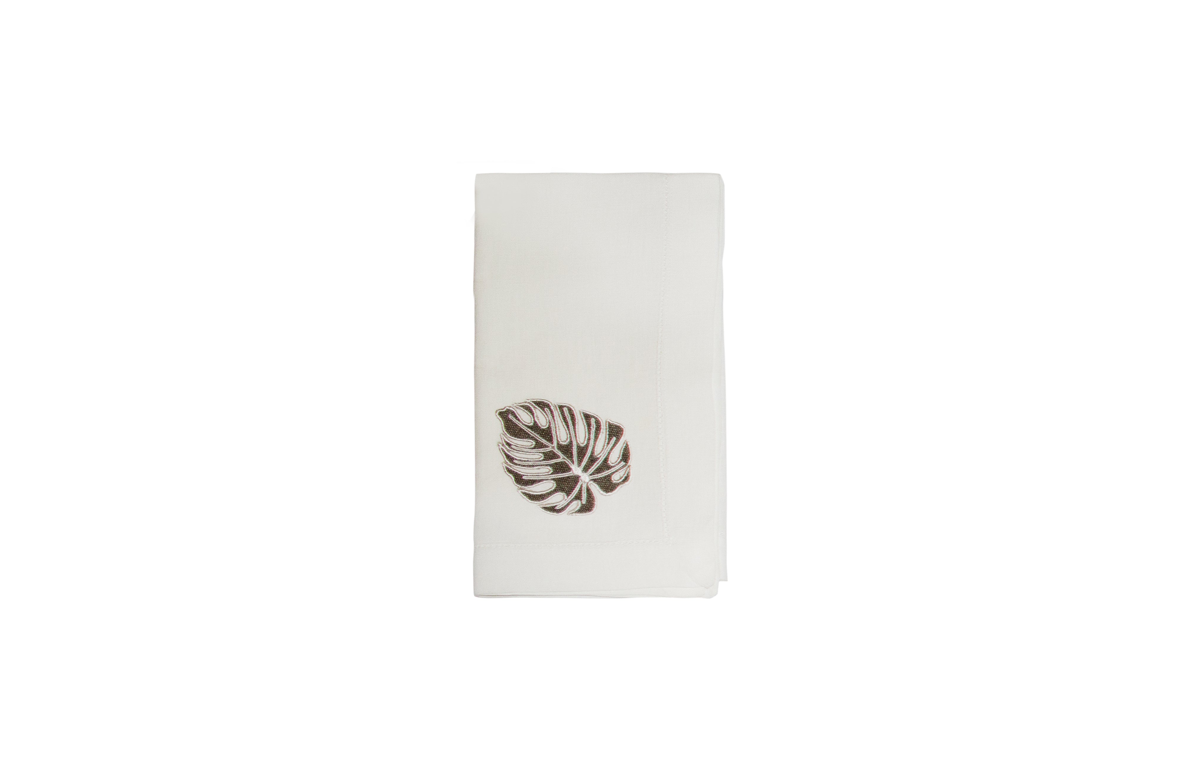 Grey Monstera Leaf Napkin