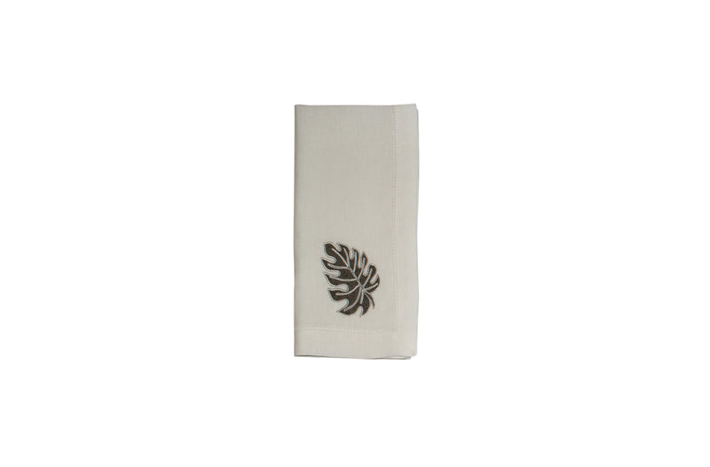 Grey Palm Leaf Napkin