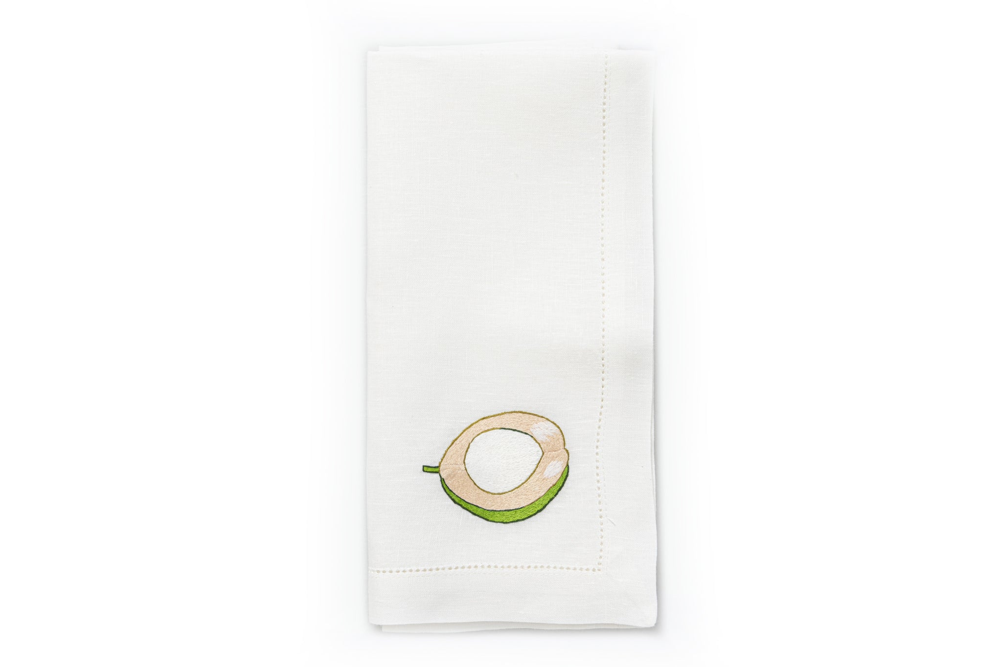 White Napkin with Hand Embroidered Buko