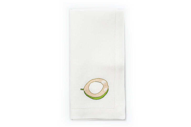 White Napkin with Hand Embroidered Buko