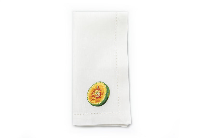 White Napkin with Hand Embroidered Dalandan