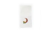 White Napkin with Hand Embroidered Mangosteen