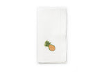 White Napkins with hand Embroidered Pineapple