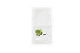 White Napkin with Hand Embroidered  Anahaw Leaf