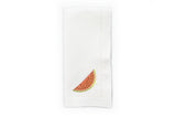 White Napkin with Hand Embroidered Watermelon